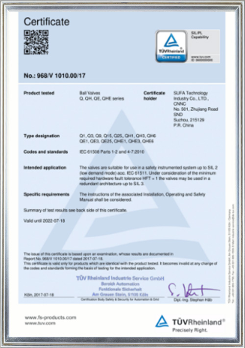 SIL3 for Ball Valve